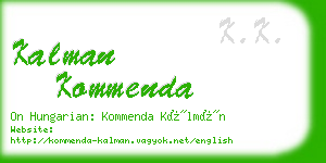 kalman kommenda business card